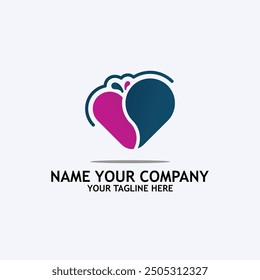 Creative design logo ideas heart with butterfly  become a brand symbol for your business, the concept icons