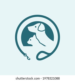 Creative Design Logo Ideas Training Dogs With Leash  Become A Brand Symbol For Your Business, The Concept Of Dog Training Icons