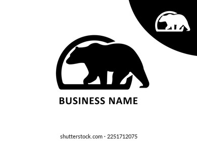 Letra con logotipo de diseño creativo D con oso