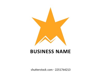 Creative design logo letter M combined mountain with star