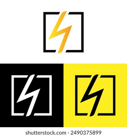 Kreatives Design Logo Buchstabe N Blitz Sechseck Konzept