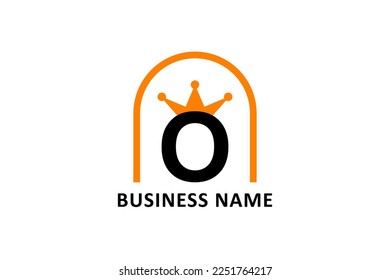 Creative design logo letter O with crown