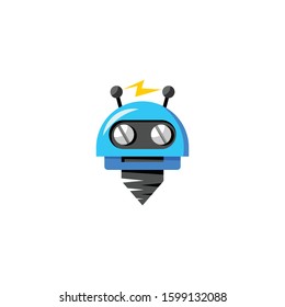 Creative design logo robot bolt, mascot bolt, bolt icon