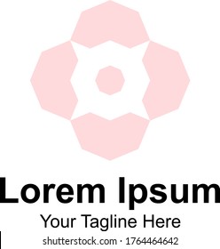 creative design logo in terms of pink pastel shapes. company logo.