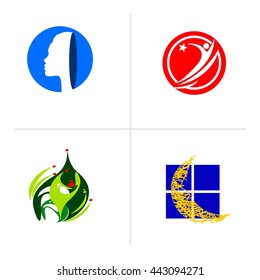 creative design logo,healthy logo,multimedia logo, logo set, vector logo template