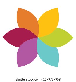Creative design logos with beautiful and colorful flower shapes
