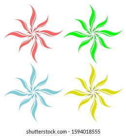 Creative design logos with beautiful and colorful flower shapes