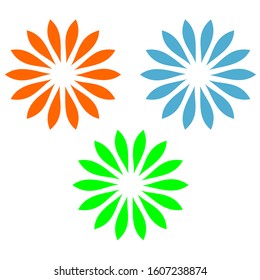 Creative design logos with beautiful and colorful flower shapes