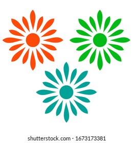 Creative design logos with beautiful and colorful flower shapes