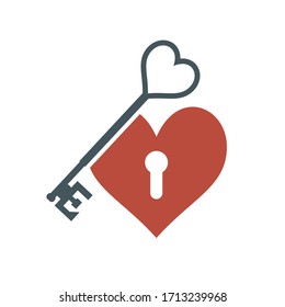 Creative design of love key icon