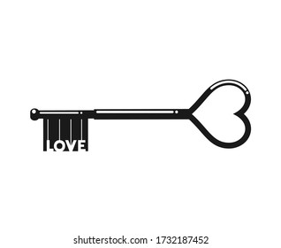 Creative design of love key icon