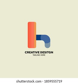 Creative Design Lowercase Letter H Company Vector Logo Design great for any purposes