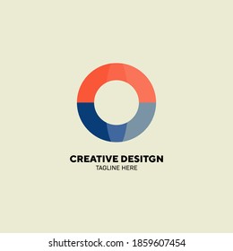 Creative Design Lowercase Letter O Company Vector Logo Design great for any purposes