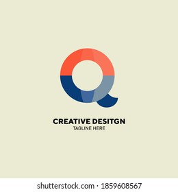 Creative Design Lowercase Letter Q Company Vector Logo Design great for any purposes