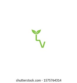 creative design LV letters with leaves as a complement