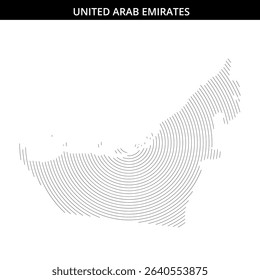 Creative design made from lines depicting the United Arab Emirates.