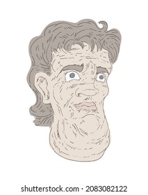 Kreatives Design des menschlichen Gesichts, handgezeichneter Stil