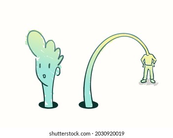 Diseño creativo del hombre en la ilustración del agujero