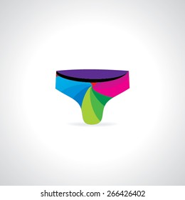 creative design of man underwear garment colorful illustration