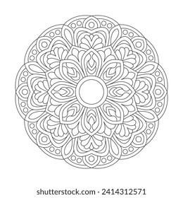 Creative design mandala for coloring book page vector file