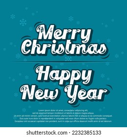 creative design "Merry Christmas and Happy New Year" text effect vector illustration