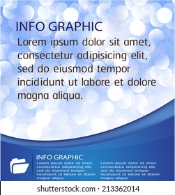 creative design modern blue text box template for website and graphic. Abstract vector background, lights elements. 