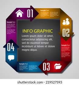 creative design modern template for website graphic computer and business, number, arrow text box.