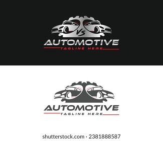 Diseño Creativo Para Campeonato De Motodeporte Y Torneo De Carreras. Concepto de diseño de logotipos premium para competición de autos de carreras.