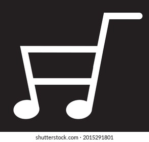 creative design music note and shopping cart