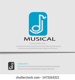 Creative design of musical logo vector with simple style. Modern logo template.