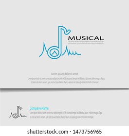 Creative design of musical logo vector with simple style. Modern logo template.
