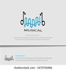 Creative design of musical logo vector with simple style. Modern logo template.