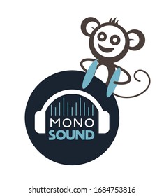 Creative design of musical monkey symbol