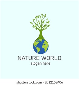 Creative design nature world logo ilustration abstrack symbol icon