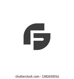 creative design negative space initial letter F