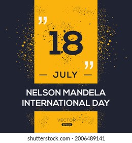 Diseño creativo para (Día Internacional de Nelson Mandela), 18 de julio, Ilustración vectorial.