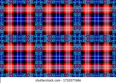 Creative design for new types of fabrics in the style of Scottish tartans. The basis is American (St Andrews) tartan