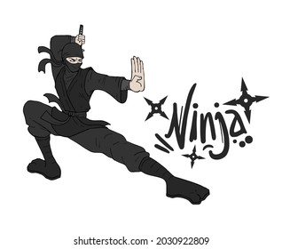 Diseño creativo de ilustración de ninja