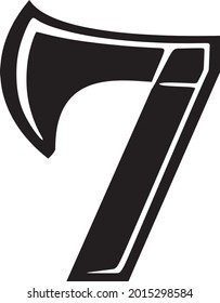 creative design number 7 with axe