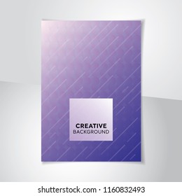 Creative design oblique line pattern on light purple and blue gradient abstract background, A4 cover proportion