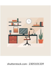 A creative design of office vector art illustration 
