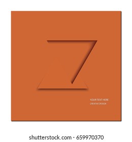 Creative design. Orange banner background. Elements for design. Shadow triangles.