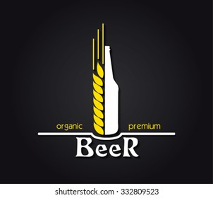 Creative design  organic premium beer emblem. Vector illustration