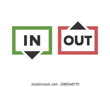 Creative design of in and out symbols