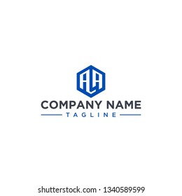 creative design outline letters AA hexagon shape