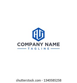 creative design outline letters AS or AG hexagon shape