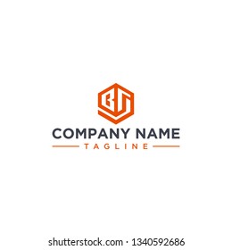 creative design outline letters BS or BG hexagon shape