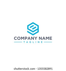 creative design outline letters BV or BL hexagon shape