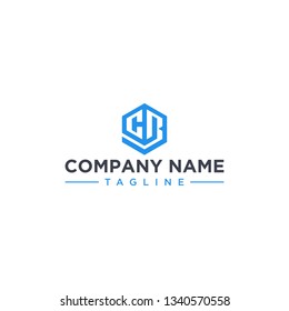 creative design outline letters CB hexagon shape