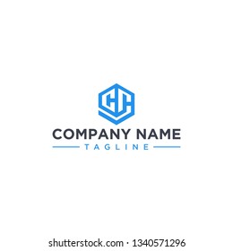 creative design outline letters CC or CG hexagon shape